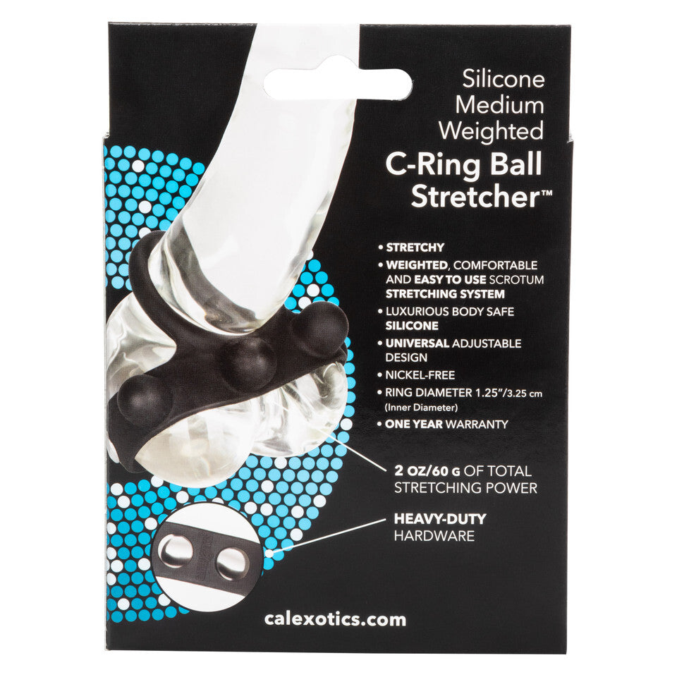 Medium Weighted Penis Ring and Ball Stretcher – Silicone Constriction Device