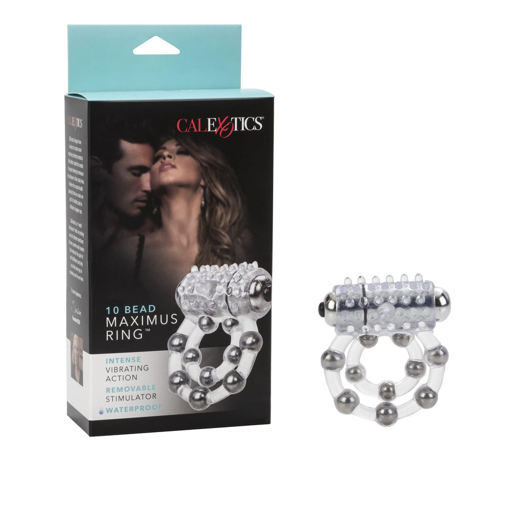 Maximus Waterproof Enhancement Ring with 10 Stroker Beads – Cock Ring
