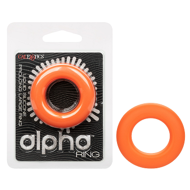 Alpha Liquid Silicone Prolong Large Ring Orange 1.25 Inch Diameter Stretchy Comfortable Durable