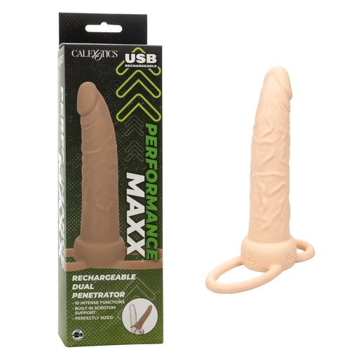 Performance Maxx Dual Penetrator Ivory with 10 Vibration Functions and Dual Support Rings