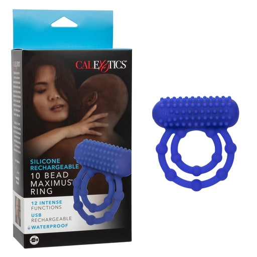 Maximus 10 Bead Rechargeable (Black) – Stretchy Silicone Cock Ring