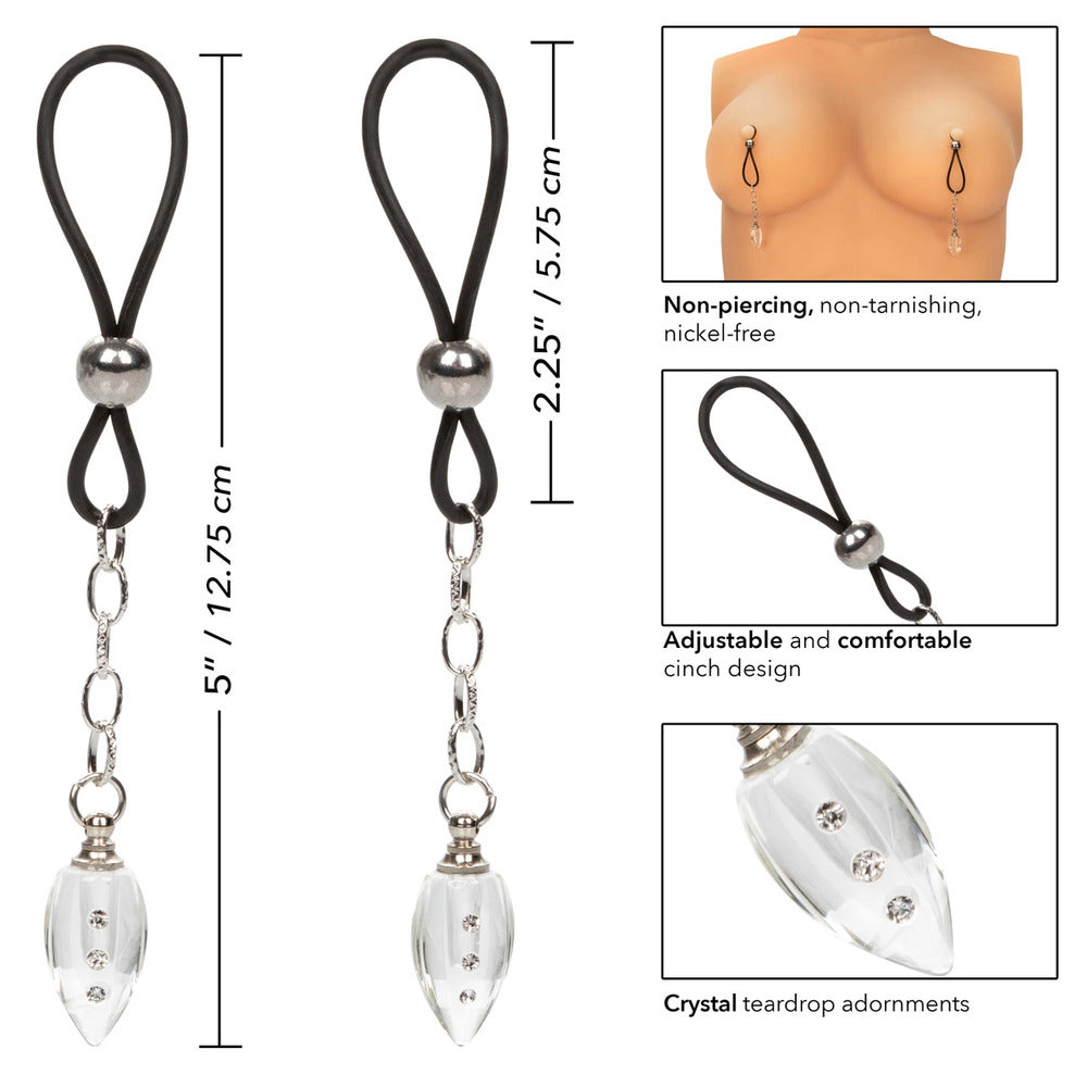 Nipple Play Non-Piercing Crystal Teardrop Adjustable Nipple Jewellery