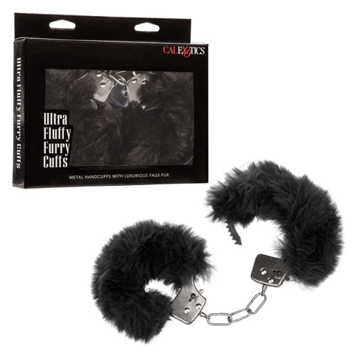 Ultra Fluffy Black Furry Bondage Cuffs