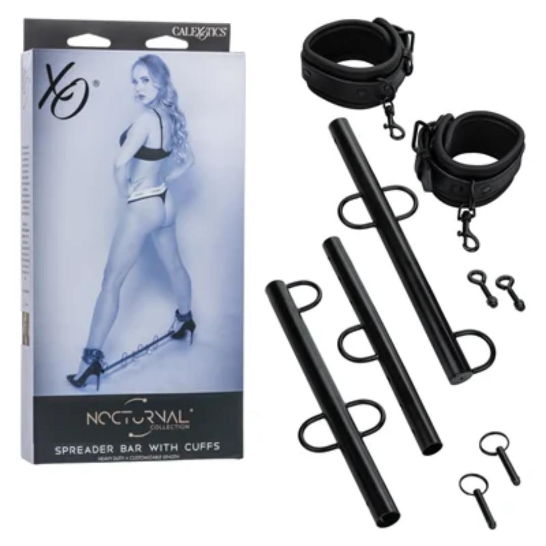 Nocturnal Collection Spreader Bar with Cuffs – Adjustable Bondage Accessory