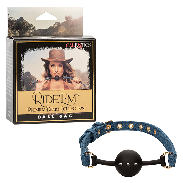 Ride Em Denim Collection Blue Adjustable Silicone Ball Gag Strap