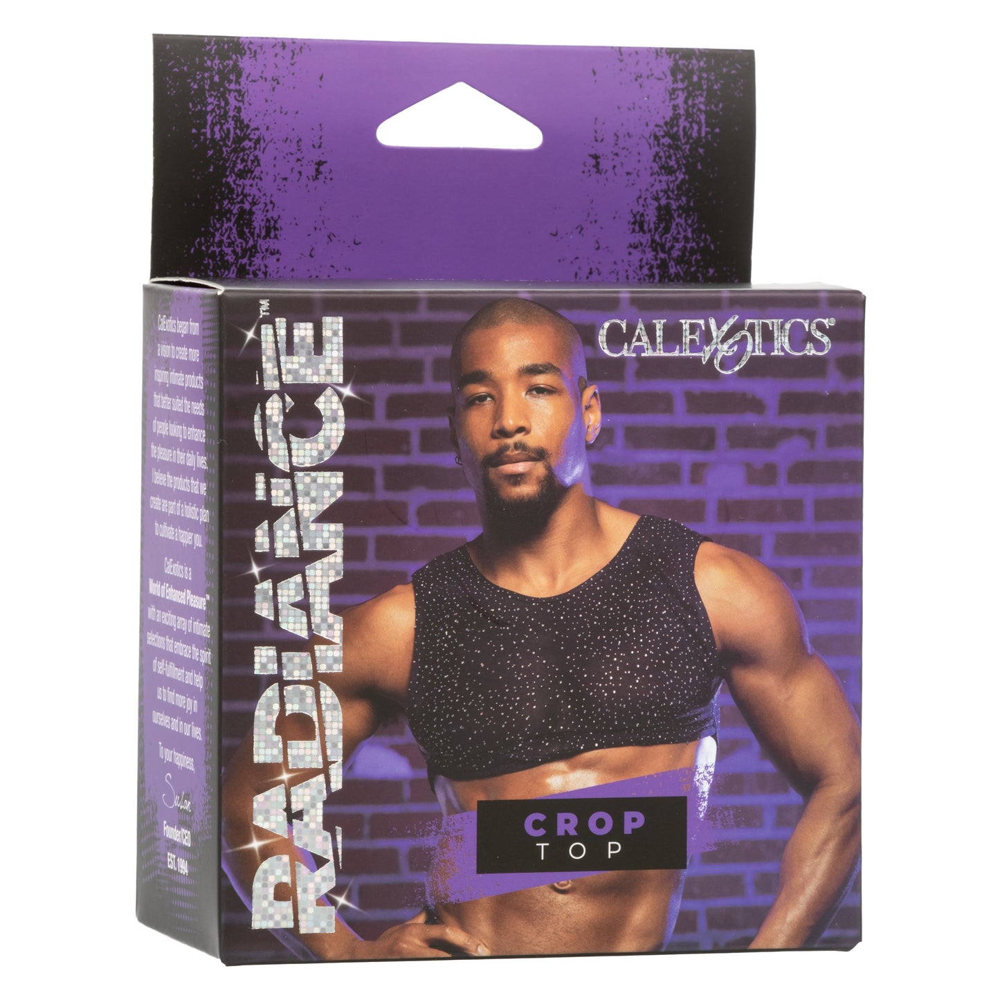 Radiance™ Black Mesh Crop Top with Iridescent Rhinestones - Breathable Sparkle Fit