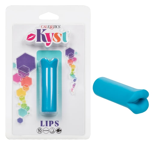 Kyst Lips Mini Massager Blue Silicone Bullet with 10 Vibration Functions and Rechargeable