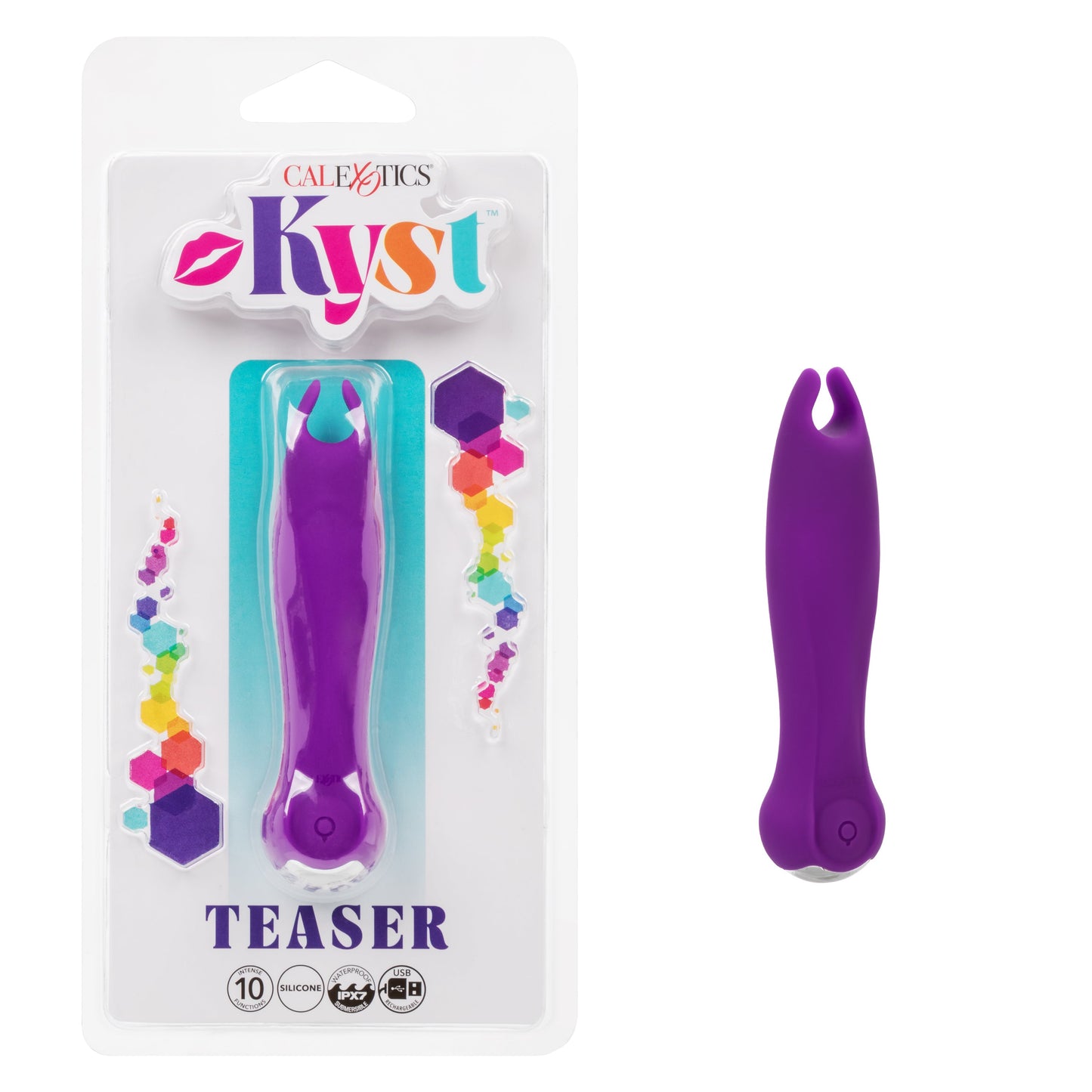 Kyst™ Teaser Purple Compact Personal Silicone Stimulator with 10 Vibration Functions and Rechargeable