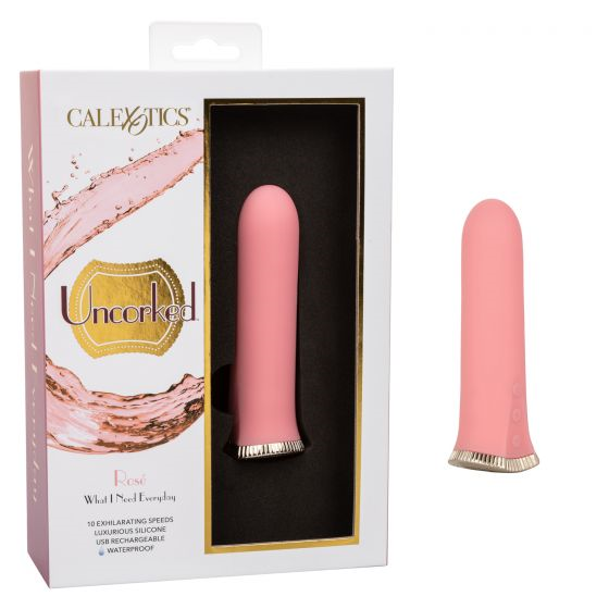 Uncorked Rosé Mini Silicone Vibrator 3 Inch Pink Massager with 10 Speeds