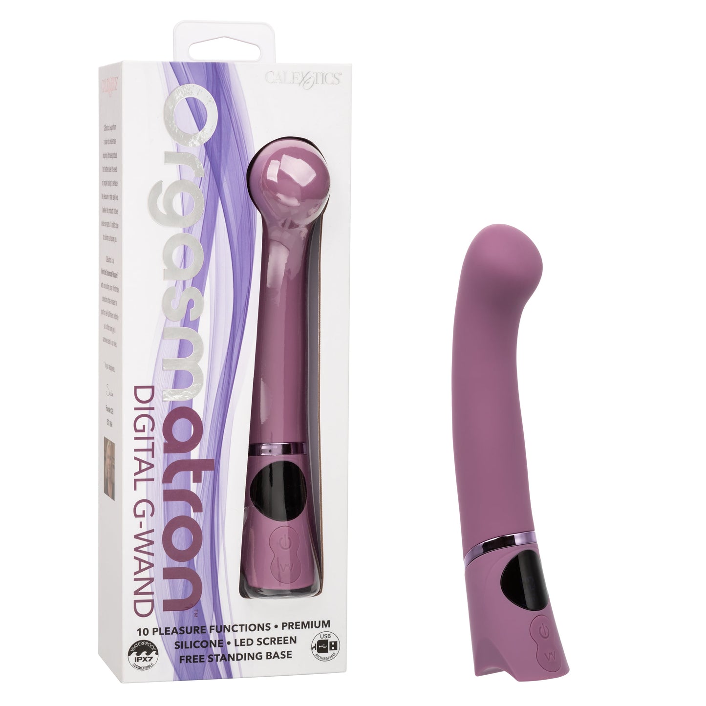 Orgasmatron Digital G-Wand Premium Silicone Waterproof Wand Massager with LED Screen and -C Rechargeable