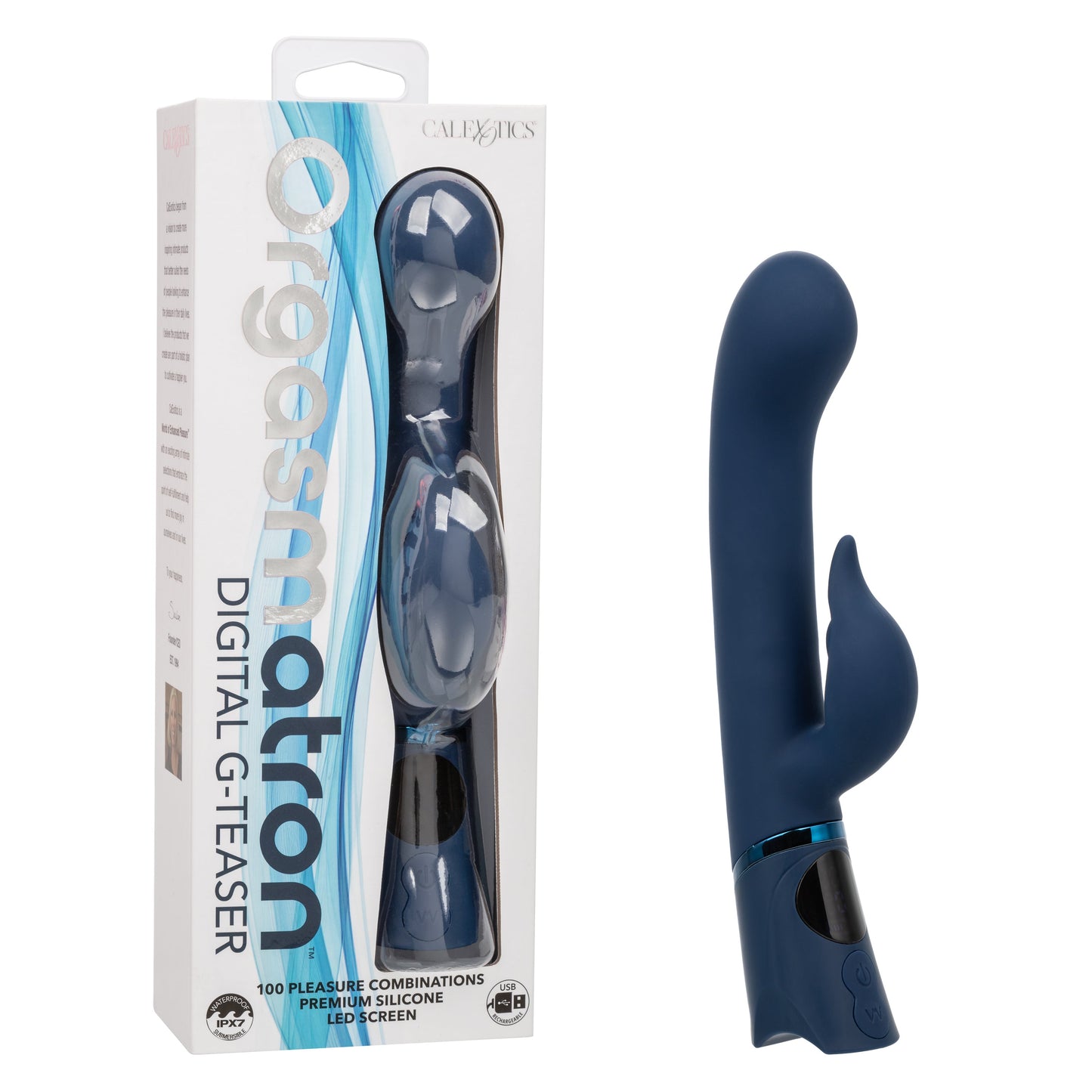 Orgasmatron Digital G-Teaser Dual Massager in Navy Blue with 100 Pleasure Combinations and LED Screen