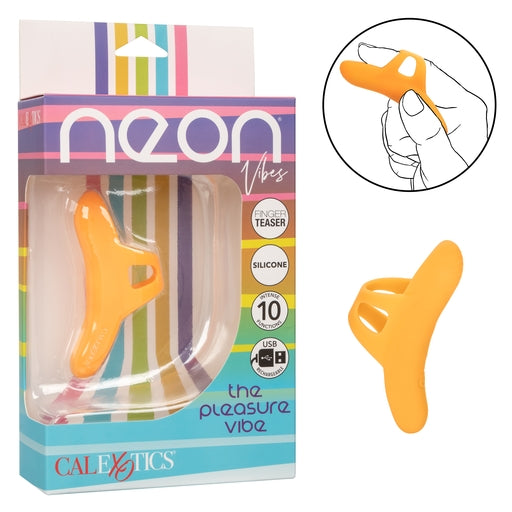 Neon Vibes The Pleasure Vibe (Orange) – Rechargeable Ergonomic Finger Vibrator with 10 Functions