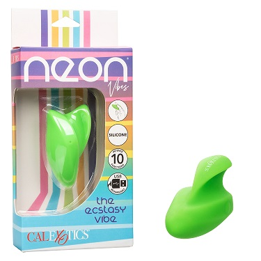 Neon Vibes The Ecstasy Vibe Green Silicone Handheld Massager with 10 Functions and Rechargeable