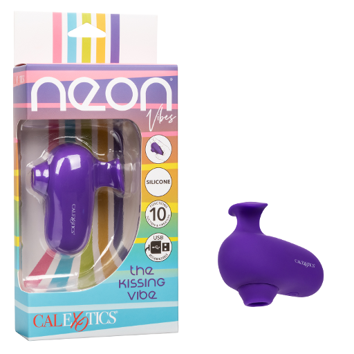 Neon Vibes The Kissing Vibe Purple Silicone Handheld Massager with 10 Functions and Rechargeable