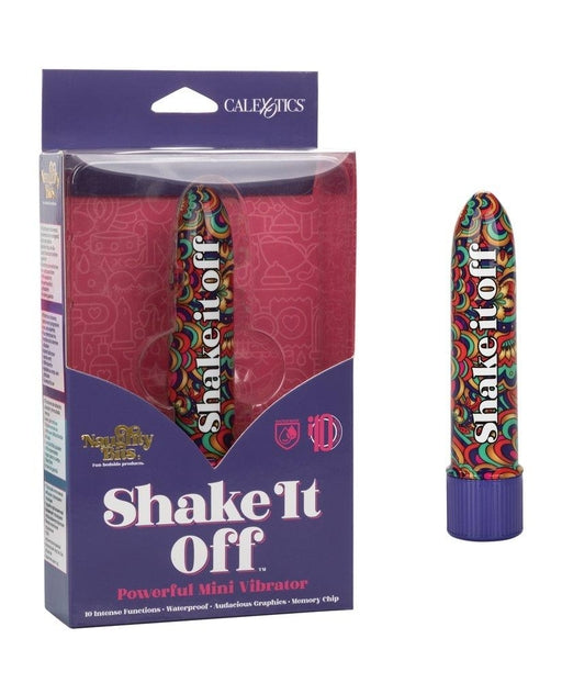 Naughty Bits Shake It Off Powerful Mini Vibrator 4.25 Inch Waterproof Colorful Design