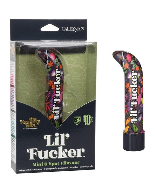 Naughty Bits Lil' Fucker Mini G-Spot Vibrator 4.25 Inch Waterproof with Floral Design