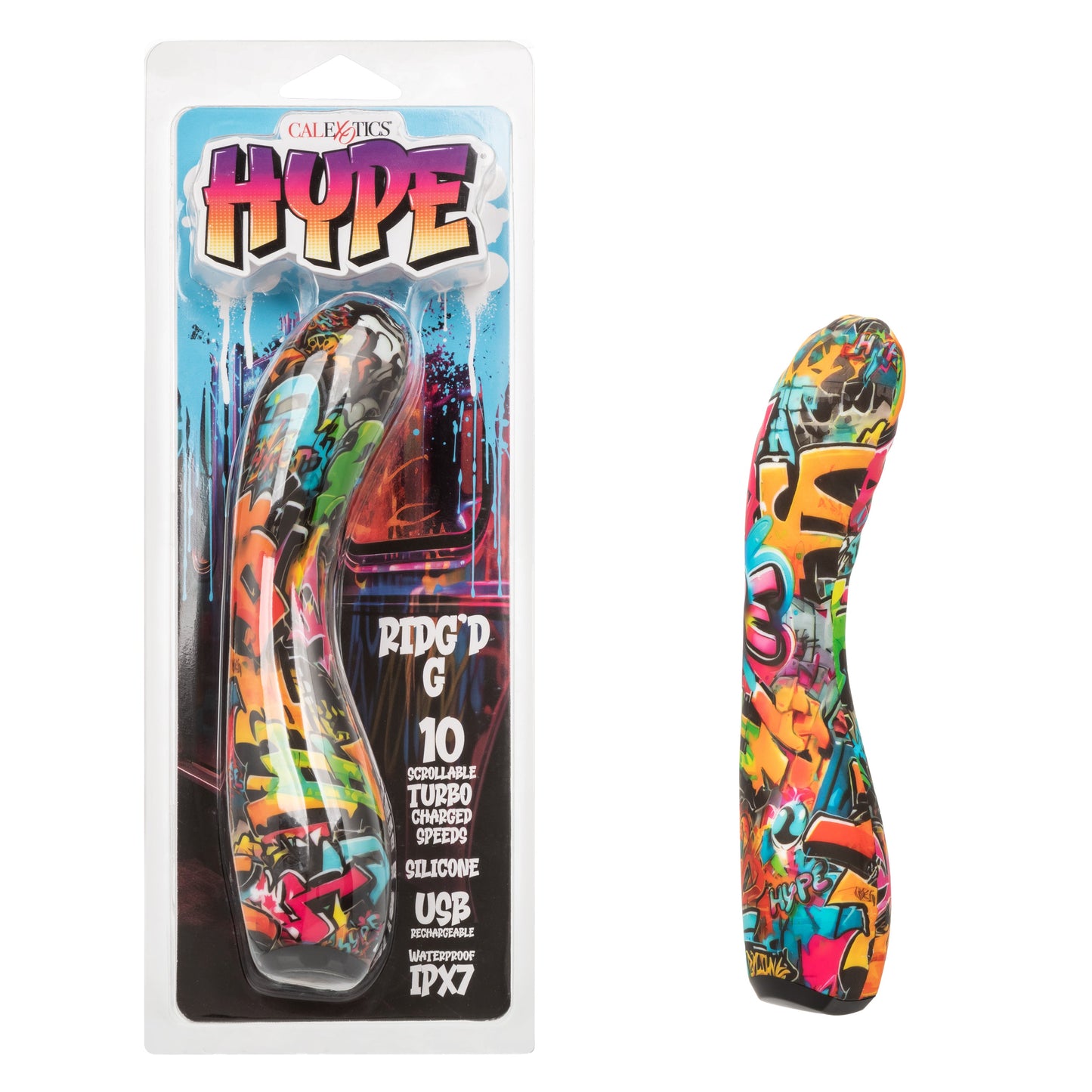 Hype Ridg'd G Colorful Graffiti Silicone G-Spot Vibrator Waterproof