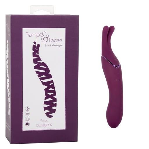 Tempt & Tease Sass Dual-Sided Purple Silicone Massager with Two Powerful Motors and 7 Vibration Functions