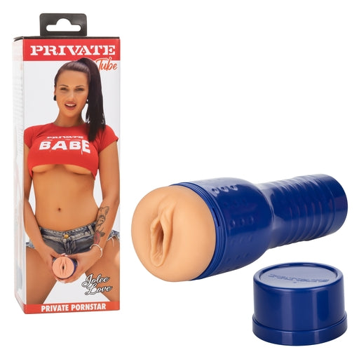 Private Tube Jolee Love Pussy Masturbator with Adjustable Suction and Storage Lid 10.25 Inch Real Skin Technology