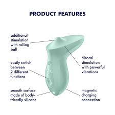 Satisfyer Exciterrr Mint Lay-On Vibrator with Rolling Stimulating Ball and Vibration