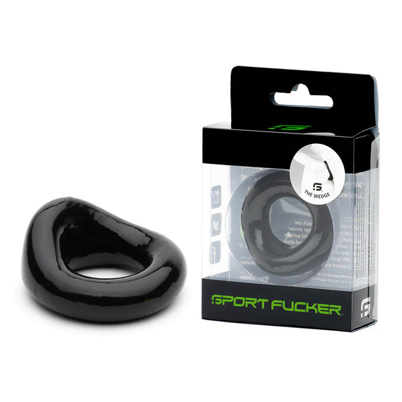 Sport Fucker Wedge - Cock Ring - Black - Stretchable Size