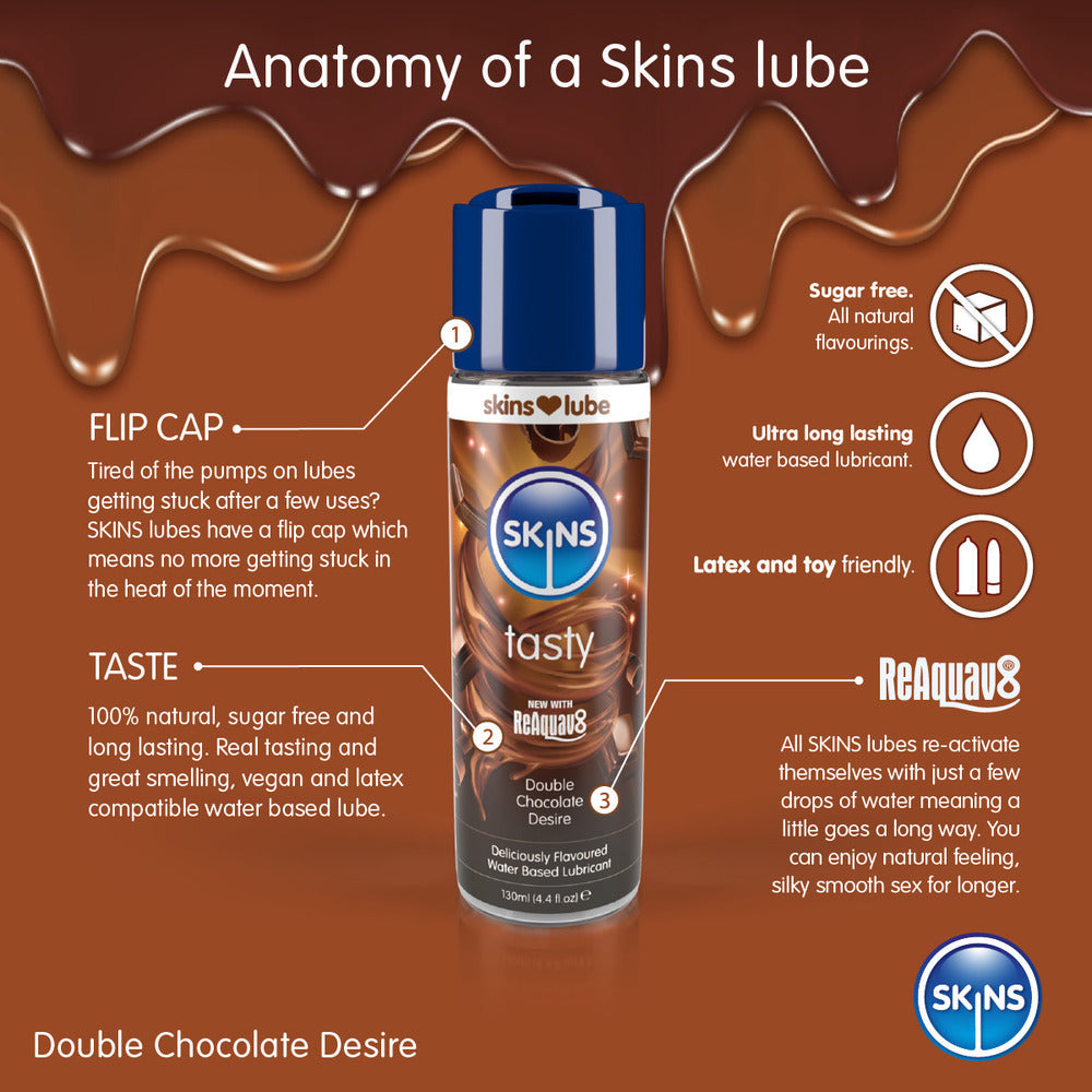 Skins Double Chocolate Desire (130ml) – Water-Based Lubricant