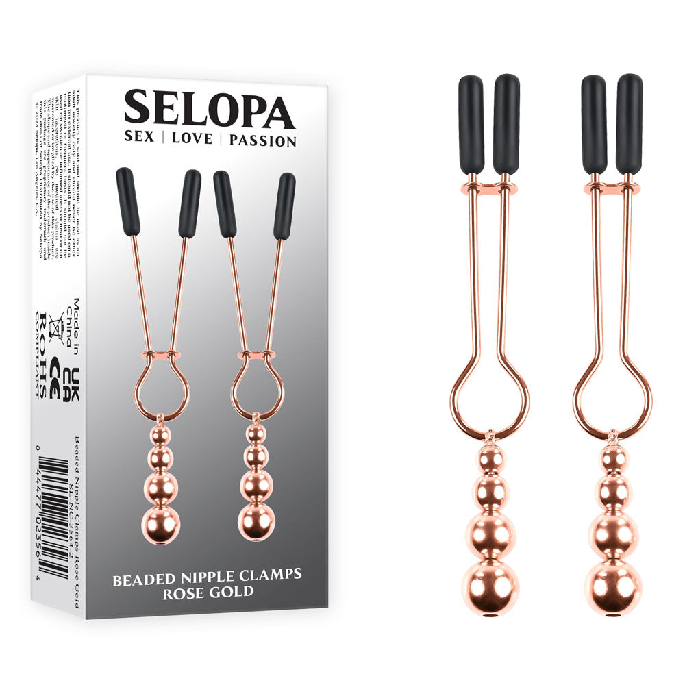 Selopa Beaded Nipple Clamps - Adjustable 5.7 Cm Size