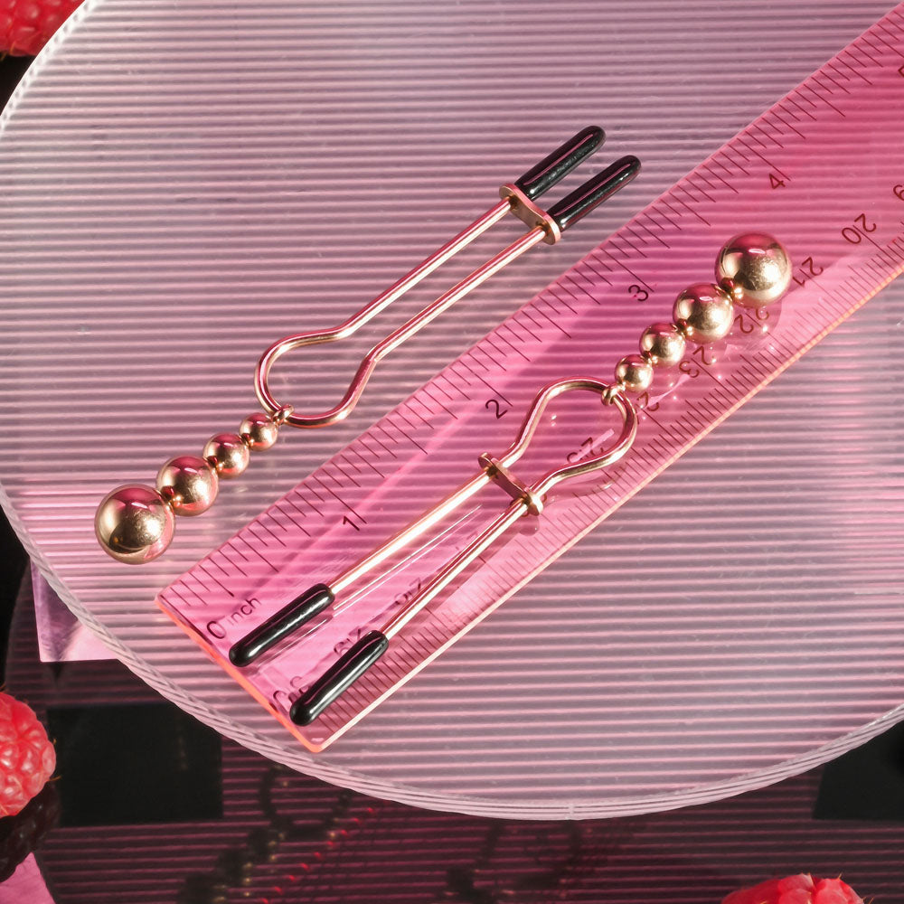 Selopa Beaded Nipple Clamps - Adjustable 5.7 Cm Size