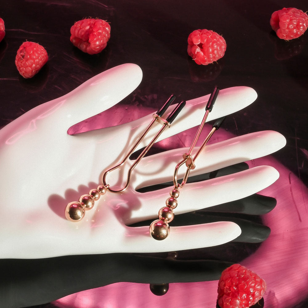 Selopa Beaded Nipple Clamps - Adjustable 5.7 Cm Size
