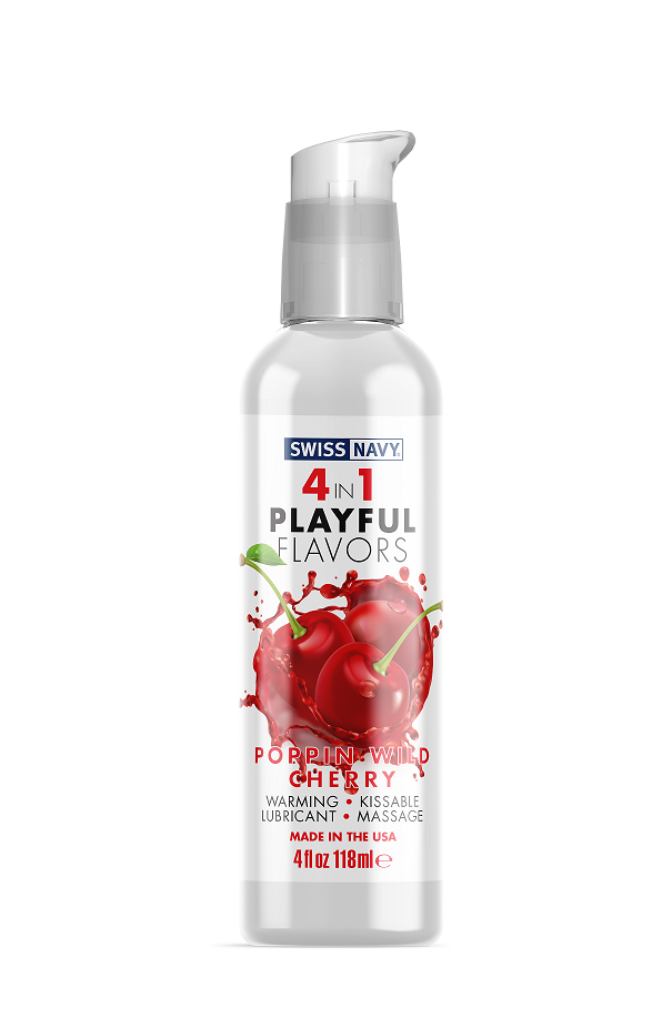 Playful Flavours 4 In 1 Poppin Wild Cherry 4oz/118ml Lube