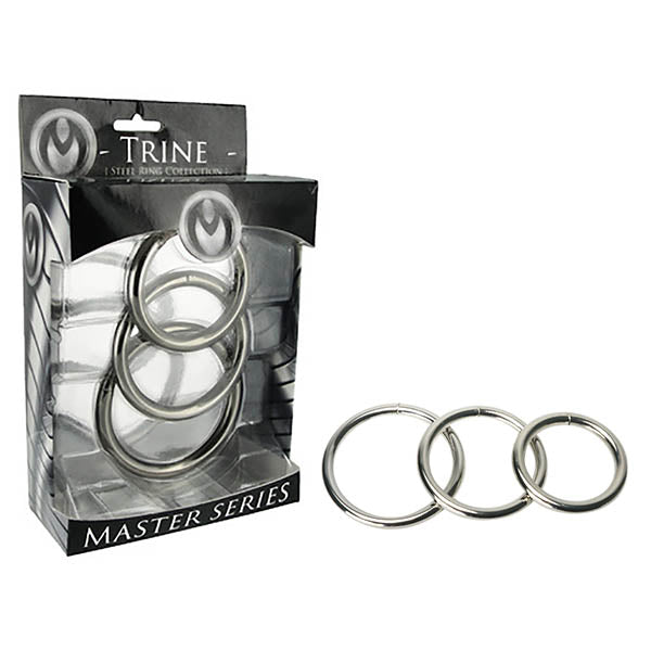 Master Series Trine Steel Ring Collection – Set of 3 Steel Cock Rings