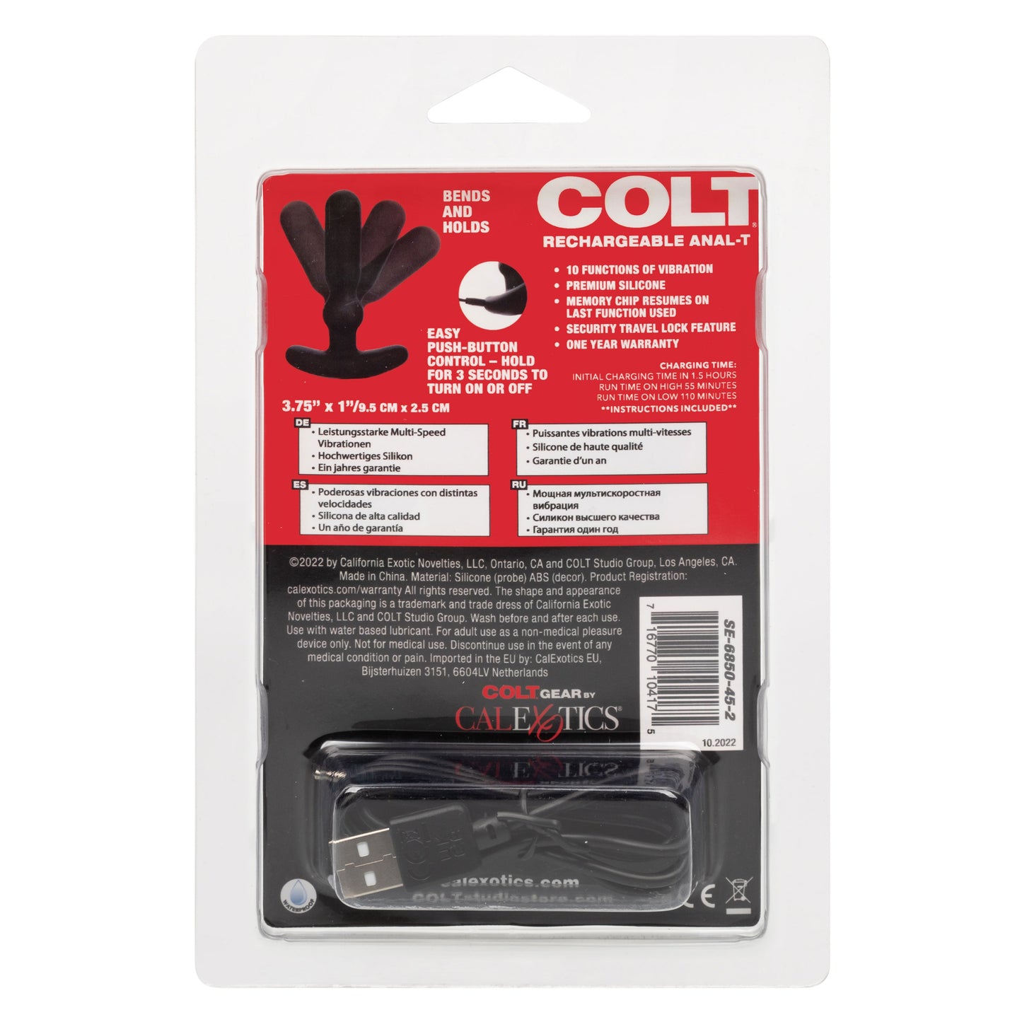Colt Anal-T Black Flexible Vibrating Probe with 10 Intense Functions
