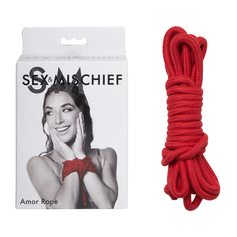 Sex & Mischief Amor Rope 9 Metres Red Cotton Restraint