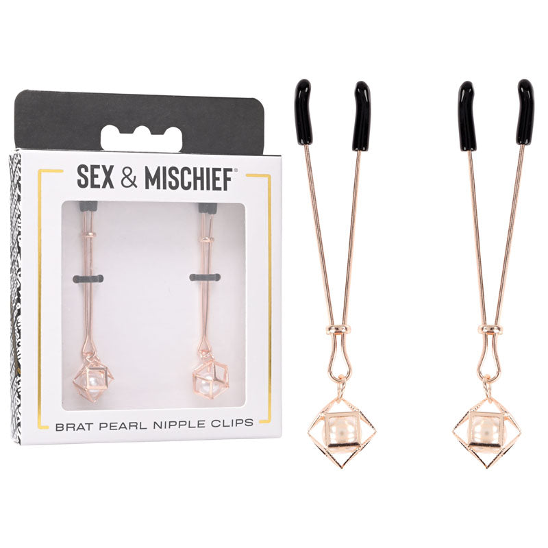 Sex & Mischief Brat Pearl Adjustable Nipple Clips – Set of 2 Clips