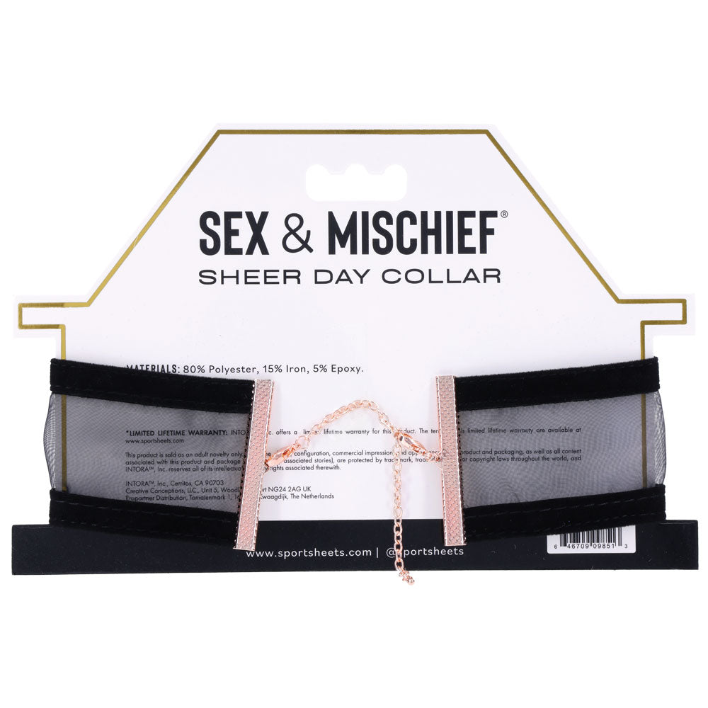 Sex and Mischief Sheer Day Collar for Sensual Sophistication