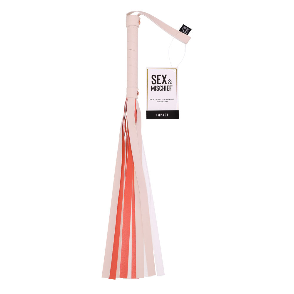 Sex & Mischief Peaches n CreaMe Stripe Flogger 80 cm - Peach Whip