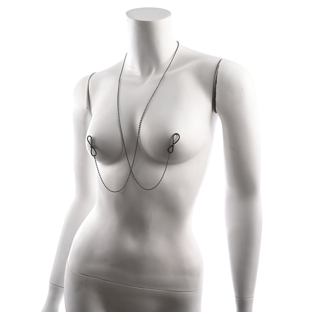 S&M Exs & Ohs Body Jewelry Nipple Ties Metal Chain Adjustable