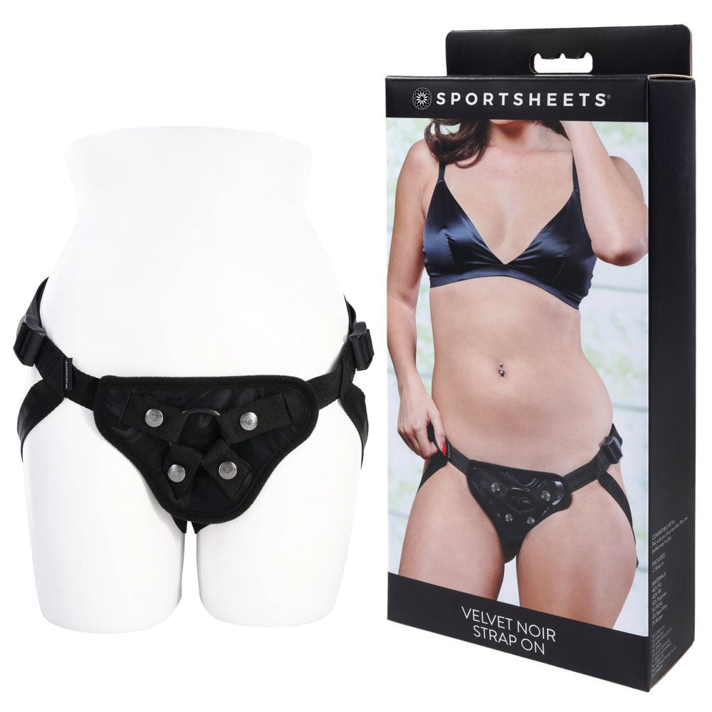 Sportsheets Velvet Noir Strap On Adjustable Strap-On Harness No Probe Included