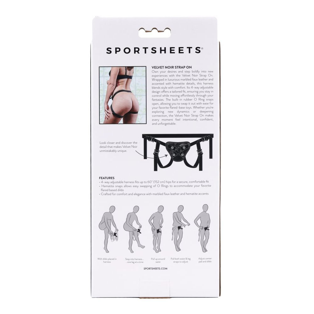 Sportsheets Velvet Noir Strap On Adjustable Strap-On Harness No Probe Included