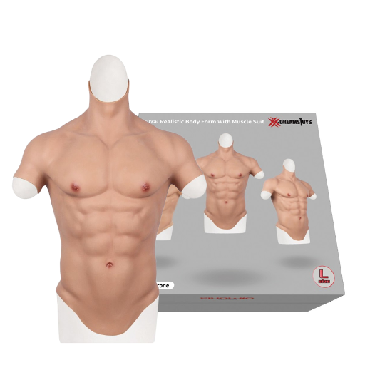 XX-DREAMSTOYS Ultra Realistic Silicone Muscle Suit for Men Size L Natural Skin Tone