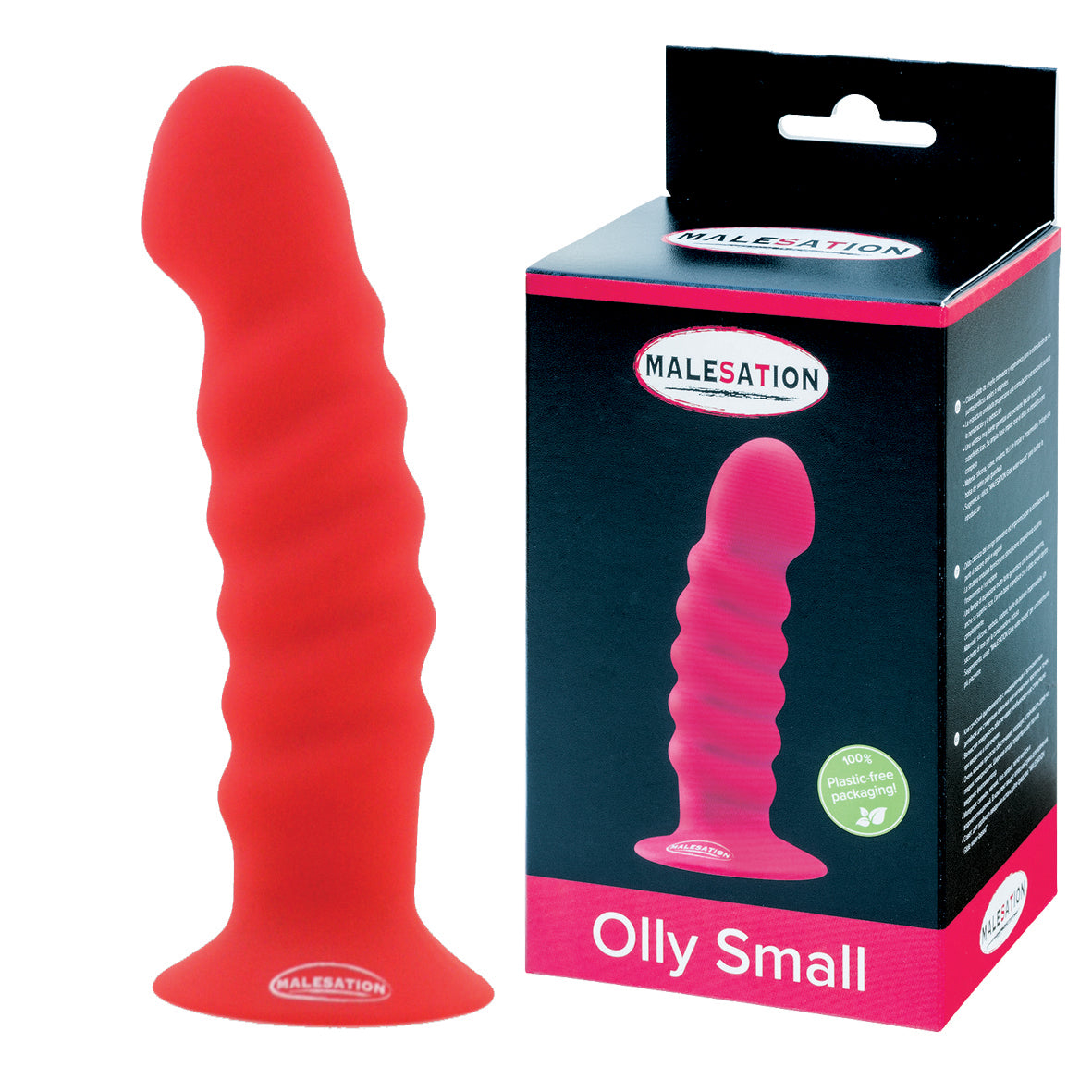 Malesation Olly Dildo Small Red Silicone with Suction Cup 13.6 cm Length