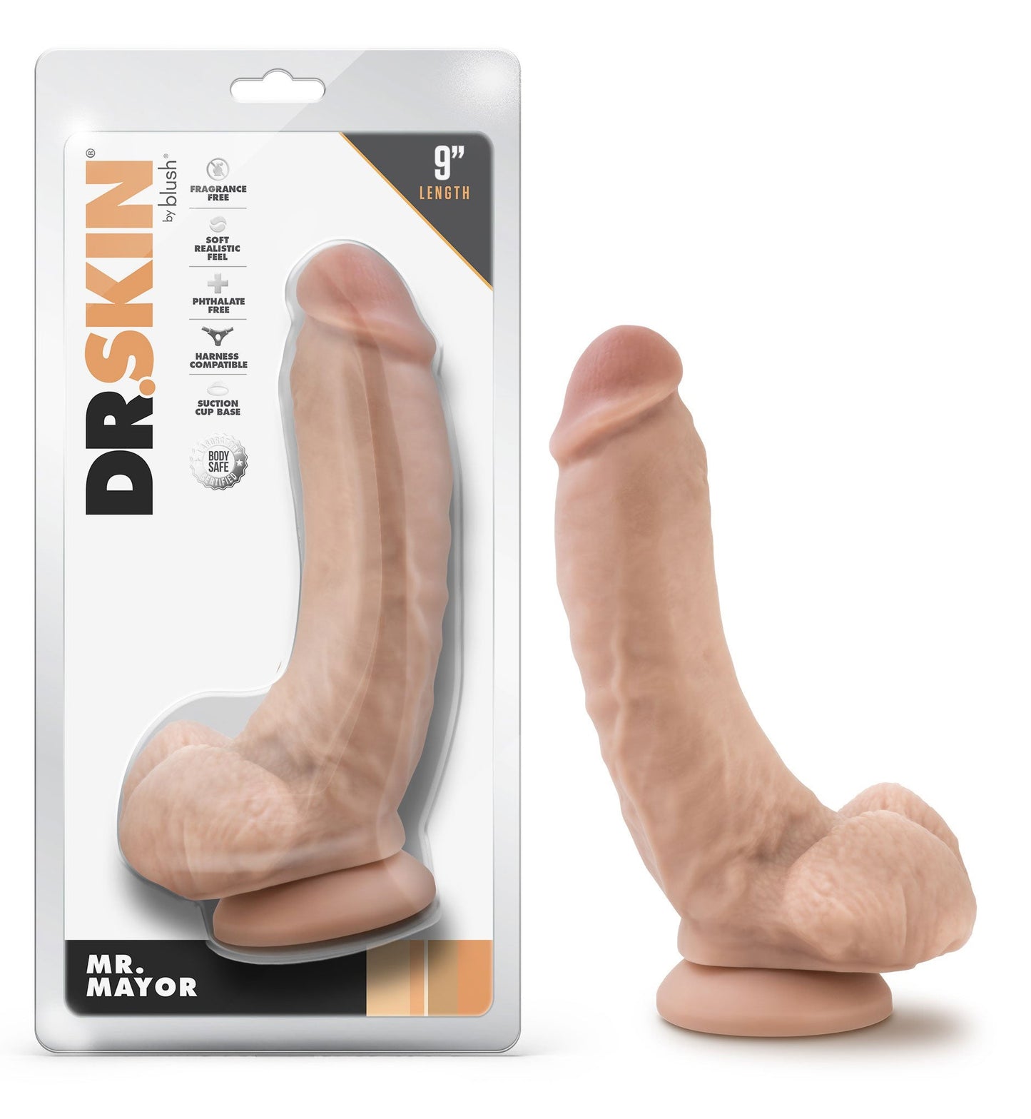 Mr Mayor Beige 9 Inch Realistic Dildo with Balls and Suction Base
