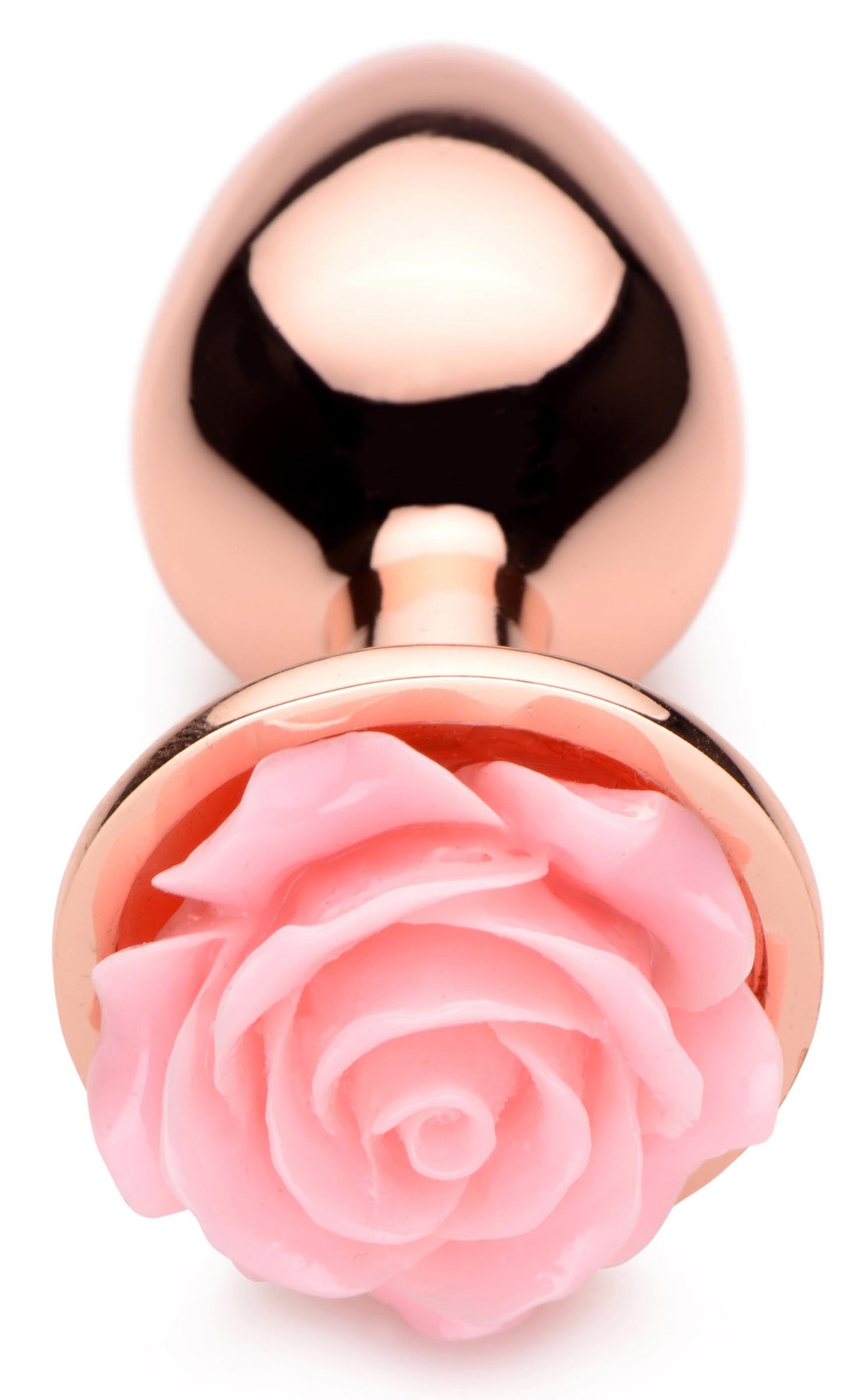 Pink Rose Gold Small Anal Plug with Delicate Flower Design