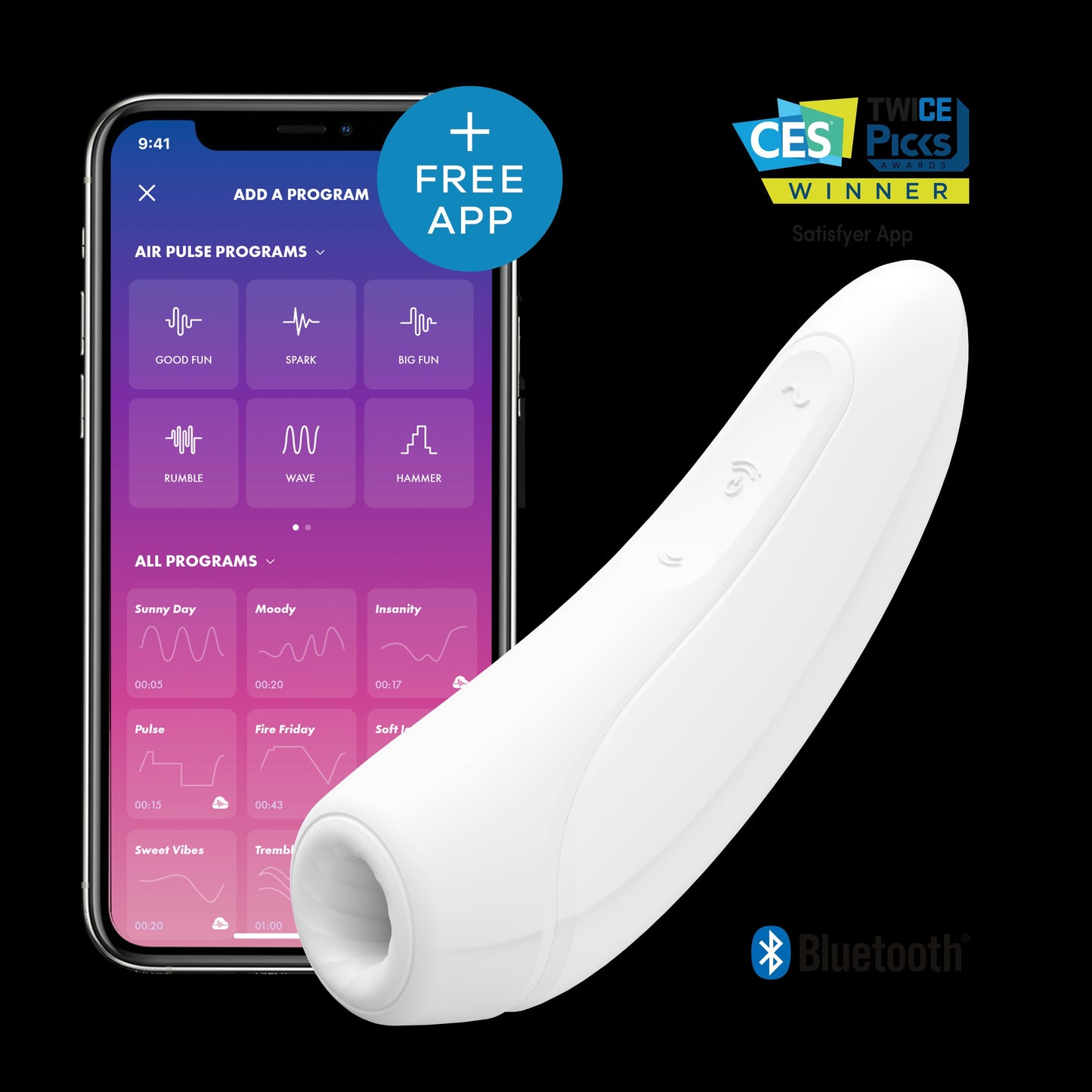 Satisfyer Curvy1+ White Clitoral Stimulator