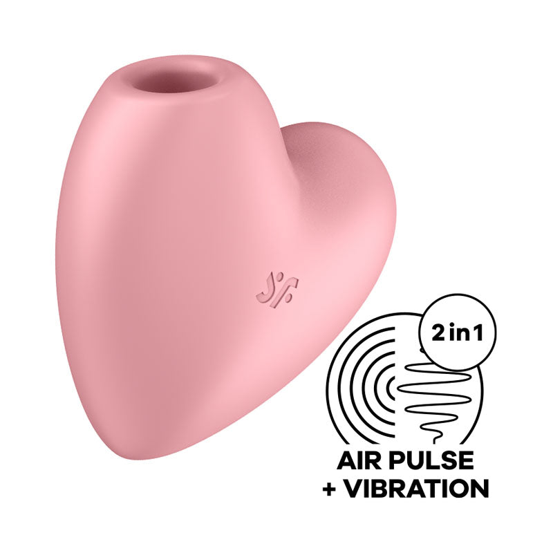 Satisfyer Cutie Heart Vibrator Pink Light Red Air Pulsation Stimulator