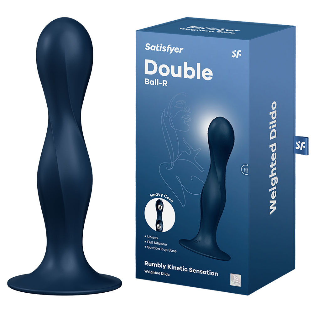 Satisfyer Double Ball-R Dildo Blue 7 Inch Pleasure Toy
