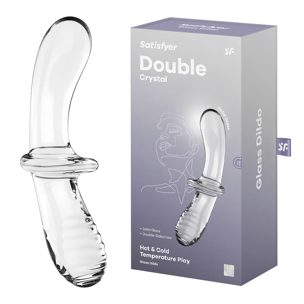 Satisfyer Double Crystal Glass Dildo for Temperature Play
