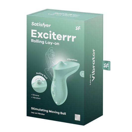 Satisfyer Exciterrr Mint Lay-On Vibrator with Rolling Stimulating Ball and Vibration