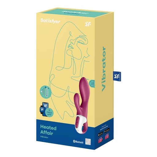 Satisfyer Heated Affair Warming Rabbit Vibrator in Burgundy with Bluetooth Connectivity