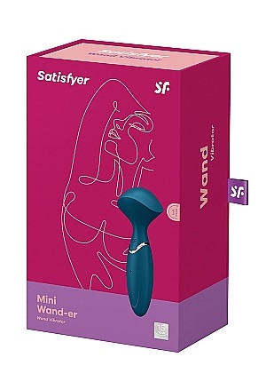 Satisfyer Mini Wand-Er Silicone Travel Massager Blue 16cm Waterproof Rechargeable
